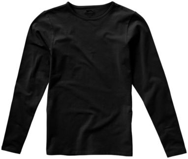Женская футболка с длинными рукавами Curve, цвет сплошной черный  размер XL - 33014994- Фото №4