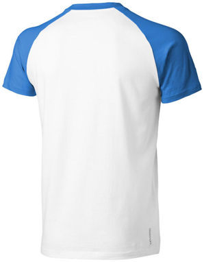 Футболка с короткими рукавами Backspin, цвет белый, небесно-голубой  размер S - 33017011- Фото №5