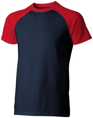 Футболка з короткими рукавами Backspin, колір темно-синій, червоний - 33017491- Фото №1