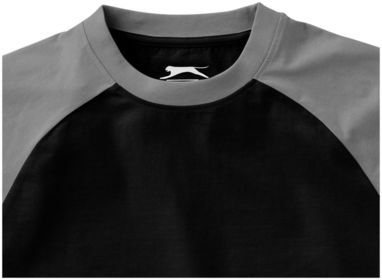 Футболка с короткими рукавами Backspin, цвет сплошной черный, серый  размер M - 33017992- Фото №6