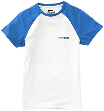 Женская футболка с короткими рукавами Backspin, цвет белый, небесно-голубой  размер S - 33018011- Фото №3