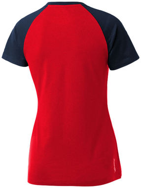 Женская футболка с короткими рукавами Backspin, цвет красный, темно-синий  размер S - 33018251- Фото №5