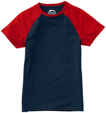 Женская футболка с короткими рукавами Backspin, цвет темно-синий, красный  размер S - 33018491- Фото №4