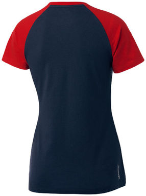 Женская футболка с короткими рукавами Backspin, цвет темно-синий, красный  размер S - 33018491- Фото №5