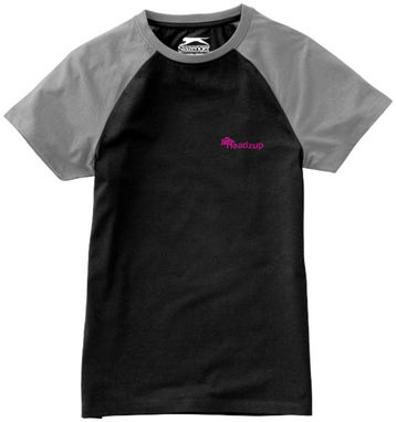Женская футболка с короткими рукавами Backspin, цвет сплошной черный, серый  размер S - 33018991- Фото №2