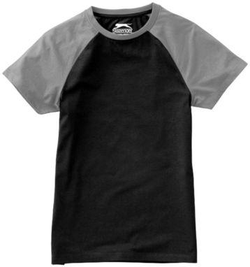 Женская футболка с короткими рукавами Backspin, цвет сплошной черный, серый  размер S - 33018991- Фото №4