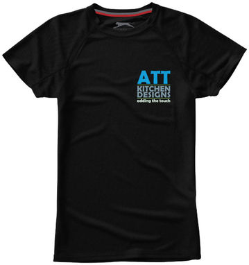 Женская футболка с короткими рукавами Serve, цвет сплошной черный  размер L - 33020993- Фото №2