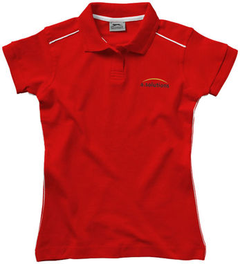 Женская рубашка поло с короткими рукавами Backhand, цвет красный  размер S - 33092251- Фото №2