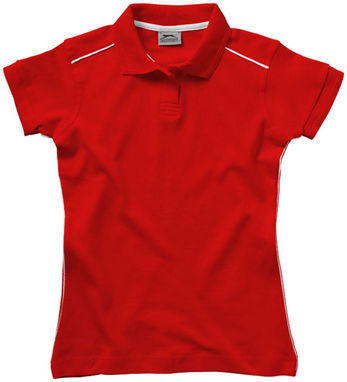 Женская рубашка поло с короткими рукавами Backhand, цвет красный  размер S - 33092251- Фото №4