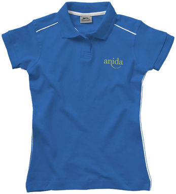 Женская рубашка поло с короткими рукавами Backhand, цвет небесно-голубой  размер L - 33092423- Фото №2