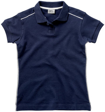 Жіноча сорочка поло з короткими рукавами Backhand, колір темно-синій  розмір L - 33092493- Фото №4