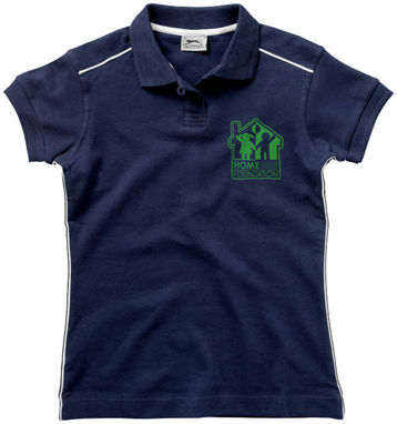 Жіноча сорочка поло з короткими рукавами Backhand, колір темно-синій  розмір XL - 33092494- Фото №2
