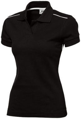 Женская рубашка поло с короткими рукавами Backhand, цвет сплошной черный  размер S - 33092991- Фото №1