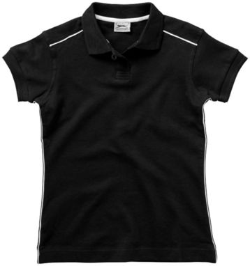 Женская рубашка поло с короткими рукавами Backhand, цвет сплошной черный  размер S - 33092991- Фото №3
