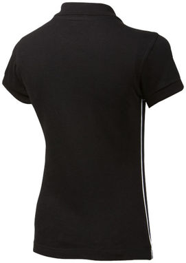 Женская рубашка поло с короткими рукавами Backhand, цвет сплошной черный  размер S - 33092991- Фото №4