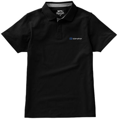 Сорочка поло з короткими рукавами Hacker, колір суцільний чорний  розмір S - 33096991- Фото №2