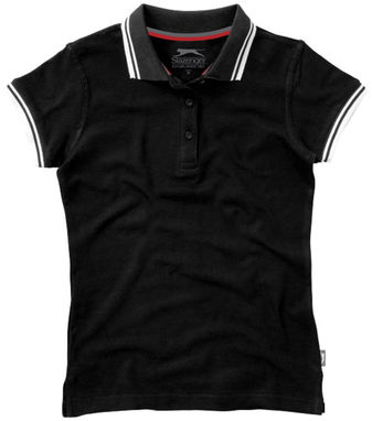 Женская рубашка поло с короткими рукавами Deuce, цвет сплошной черный  размер S - 33105991- Фото №3