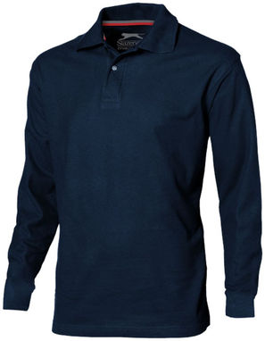 Рубашка поло с длинными рукавами Point, цвет темно-синий  размер XL - 33106494- Фото №1
