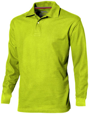 Рубашка поло с длинными рукавами Point, цвет зеленое яблоко  размер S - 33106681- Фото №1