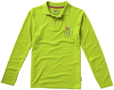 Рубашка поло с длинными рукавами Point, цвет зеленое яблоко  размер S - 33106681- Фото №2