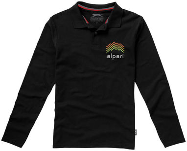 Рубашка поло с длинными рукавами Point, цвет сплошной черный  размер S - 33106991- Фото №2