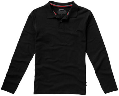 Рубашка поло с длинными рукавами Point, цвет сплошной черный  размер S - 33106991- Фото №3