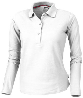 Женская рубашка поло с длинными рукавами Point, цвет белый  размер S - 33107011- Фото №1