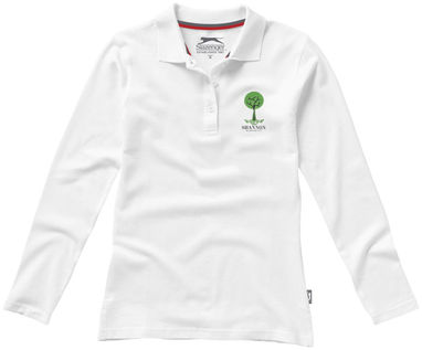 Женская рубашка поло с длинными рукавами Point, цвет белый  размер S - 33107011- Фото №2