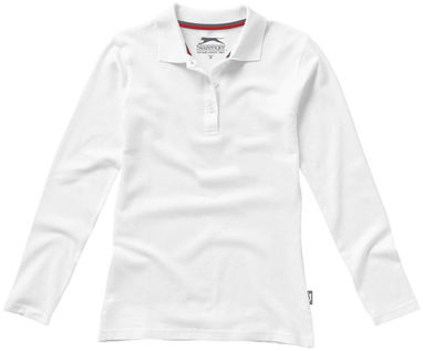 Женская рубашка поло с длинными рукавами Point, цвет белый  размер S - 33107011- Фото №3