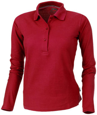 Женская рубашка поло с длинными рукавами Point, цвет красный  размер S - 33107251- Фото №1