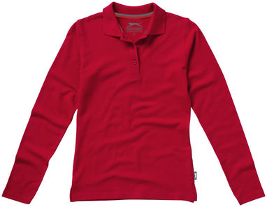 Женская рубашка поло с длинными рукавами Point, цвет красный  размер L - 33107253- Фото №3