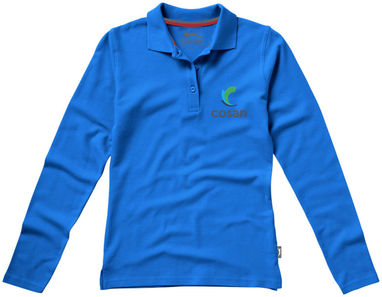 Женская рубашка поло с длинными рукавами Point, цвет небесно-голубой  размер M - 33107422- Фото №2