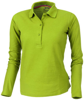 Женская рубашка поло с длинными рукавами Point, цвет зеленое яблоко  размер S - 33107681- Фото №1