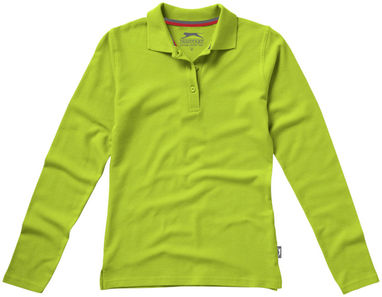 Женская рубашка поло с длинными рукавами Point, цвет зеленое яблоко  размер S - 33107681- Фото №3