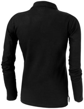 Женская рубашка поло с длинными рукавами Point, цвет сплошной черный  размер M - 33107992- Фото №4