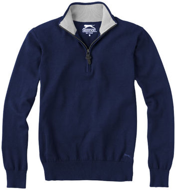 Пуловер Set с застежкой на четверть длины, цвет темно-синий  размер S - 33229491- Фото №3
