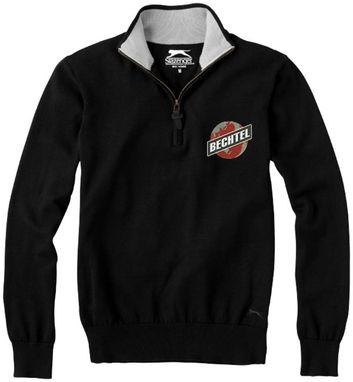 Пуловер Set із застібкою на чверть довжини, колір суцільний чорний  розмір S - 33229991- Фото №2