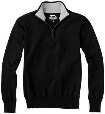 Пуловер Set с застежкой на четверть длины, цвет сплошной черный  размер S - 33229991- Фото №3