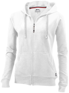 Жіночий светр Open з капюшоном і застібкою-блискавкою на всю довжину, колір білий  розмір S - 33241011- Фото №1