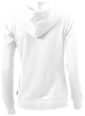 Женский свитер Open с капюшоном и застежкой-молнией на всю длину, цвет белый  размер S - 33241011- Фото №4