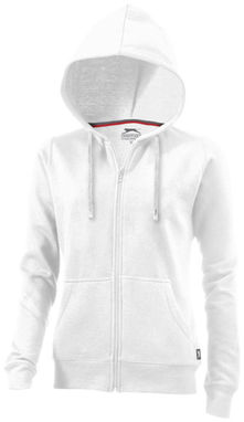 Жіночий светр Open з капюшоном і застібкою-блискавкою на всю довжину, колір білий  розмір S - 33241011- Фото №5