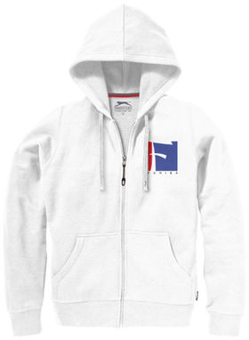 Жіночий светр Open з капюшоном і застібкою-блискавкою на всю довжину, колір білий  розмір L - 33241013- Фото №2