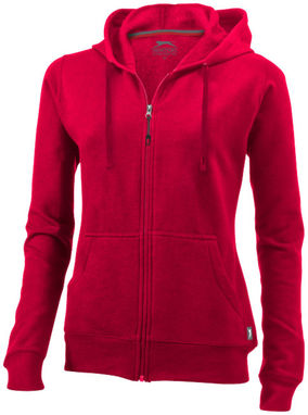 Женский свитер Open с капюшоном и застежкой-молнией на всю длину, цвет красный  размер S - 33241251- Фото №1