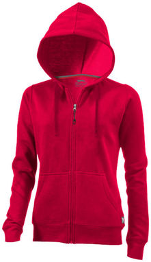Женский свитер Open с капюшоном и застежкой-молнией на всю длину, цвет красный  размер S - 33241251- Фото №5