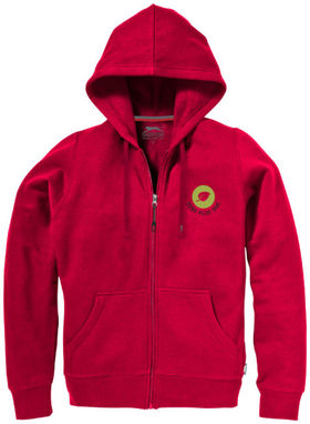 Женский свитер Open с капюшоном и застежкой-молнией на всю длину, цвет красный  размер XL - 33241254- Фото №2