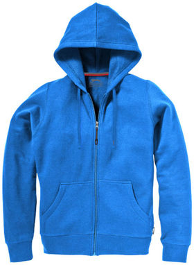 Женский свитер Open с капюшоном и застежкой-молнией на всю длину, цвет небесно-голубой  размер S - 33241421- Фото №3