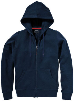 Женский свитер Open с капюшоном и застежкой-молнией на всю длину, цвет темно-синий  размер XL - 33241494- Фото №3