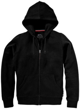 Женский свитер Open с капюшоном и застежкой-молнией на всю длину, цвет сплошной черный  размер XL - 33241994- Фото №3