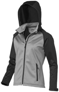 Жіноча куртка софтшел Challenger, колір сірий, суцільний чорний  розмір XL - 33332904- Фото №1