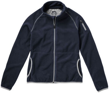 Женская микрофлисовая куртка Drop Shot с застежкой-молнией на всю длину, цвет темно-синий  размер S - 33487491- Фото №4